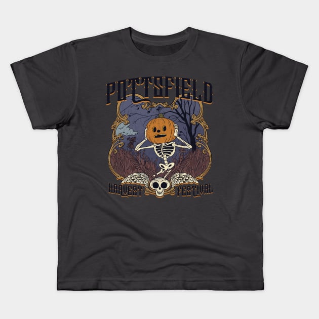 Over the Garden Wall - Pottsfield Harvest Festival Kids T-Shirt by RetroPandora